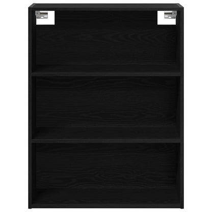 Armadio da Muro Appeso Rovere Nero 69.5 x 32.5 x 90 cm