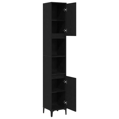 Mobile da Bagno Rovere Nero 30 x 30 x 190 cm Legno multistrato