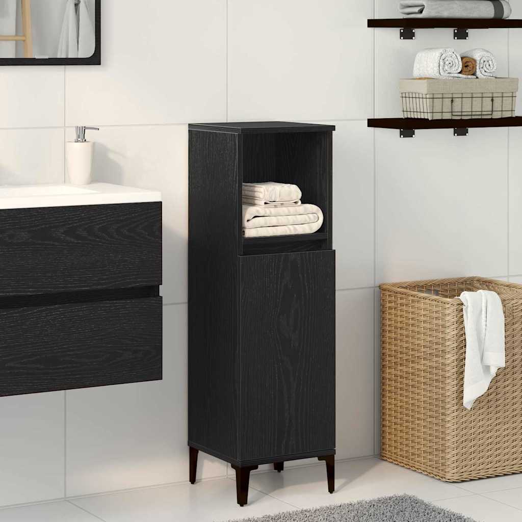 Mobile da Bagno Rovere Nero 30 x 30 x 100 cm Legno multistrato
