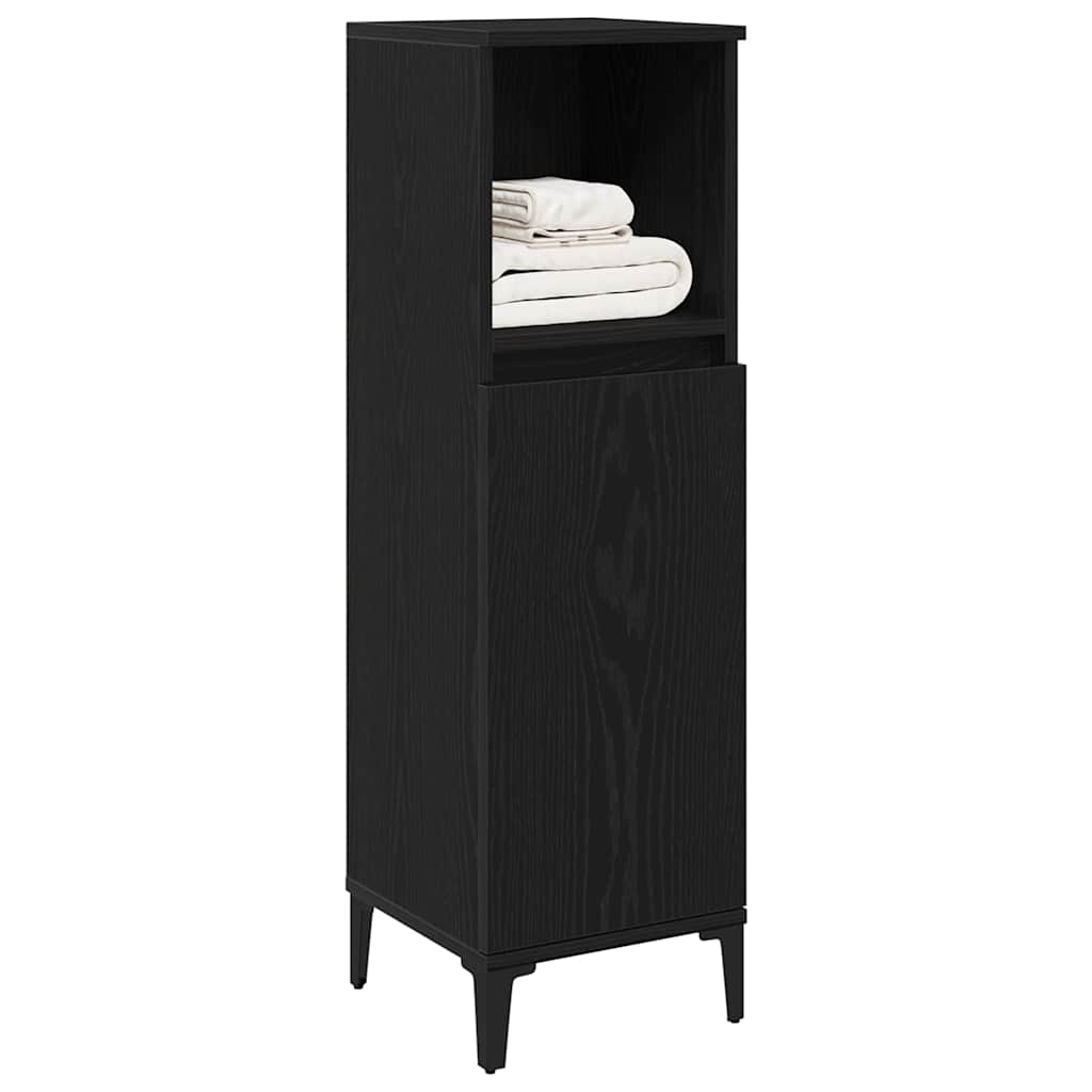 Mobile da Bagno Rovere Nero 30 x 30 x 100 cm Legno multistrato