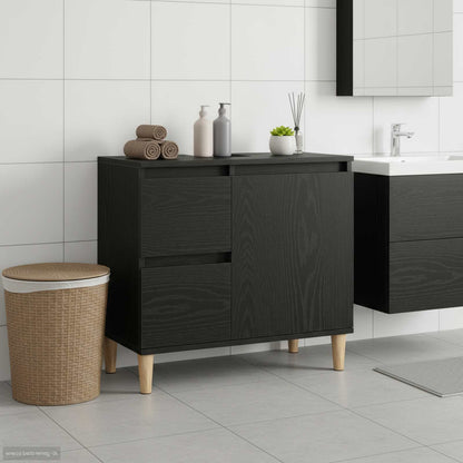 Mobile da Bagno Rovere Nero 65 x 33 x 60 cm Legno multistrato