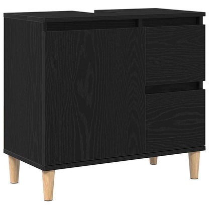 Mobile da Bagno Rovere Nero 65 x 33 x 60 cm Legno multistrato