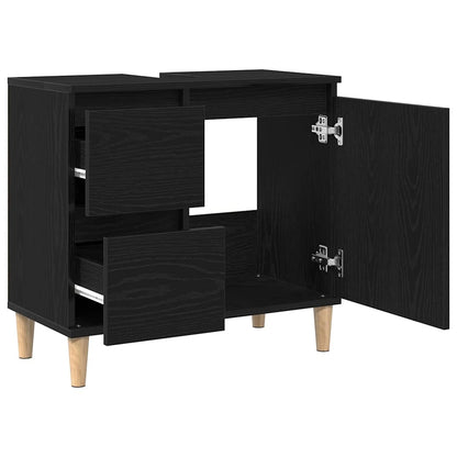 Mobile da Bagno Rovere Nero 65 x 33 x 60 cm Legno multistrato