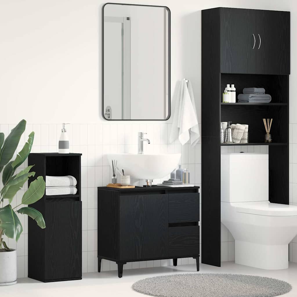 Mobile da Bagno Rovere Nero 65 x 33 x 60 cm Legno multistrato
