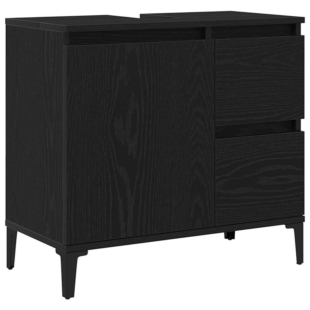 Mobile da Bagno Rovere Nero 65 x 33 x 60 cm Legno multistrato
