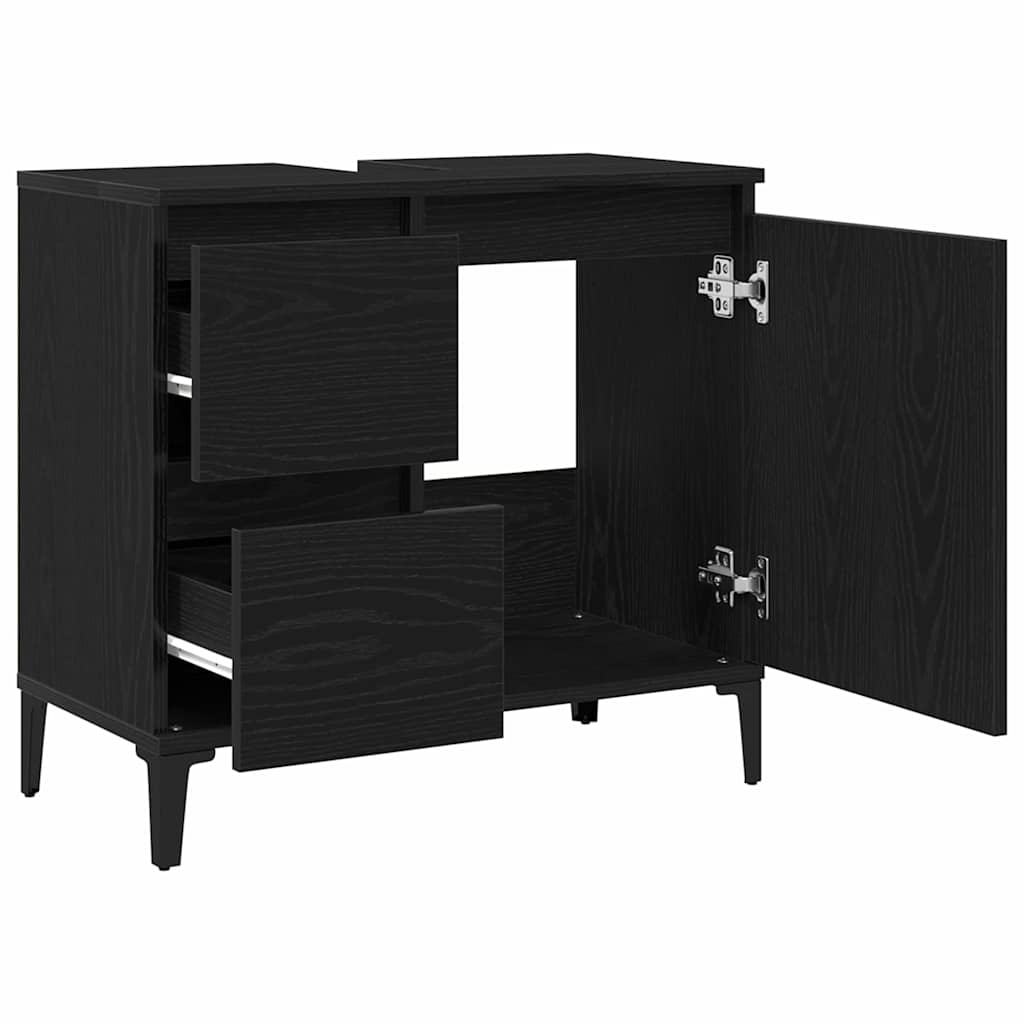 Mobile da Bagno Rovere Nero 65 x 33 x 60 cm Legno multistrato