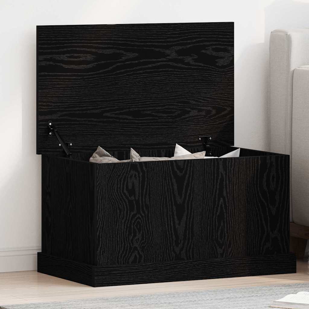 Scatola di Stoccaggio Rovere nero 70 x 40 x 28 cm