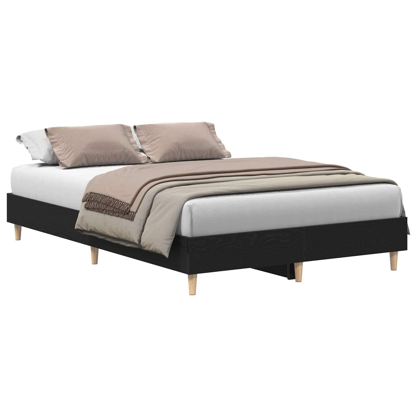 Struttura del letto Rovere Nero 193 x 143 x 25 cm
