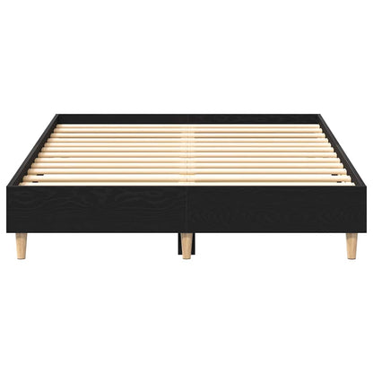 Struttura del letto Rovere Nero 193 x 143 x 25 cm