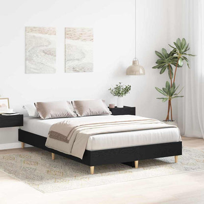 Struttura del letto Rovere Nero 193 x 138 x 25 cm