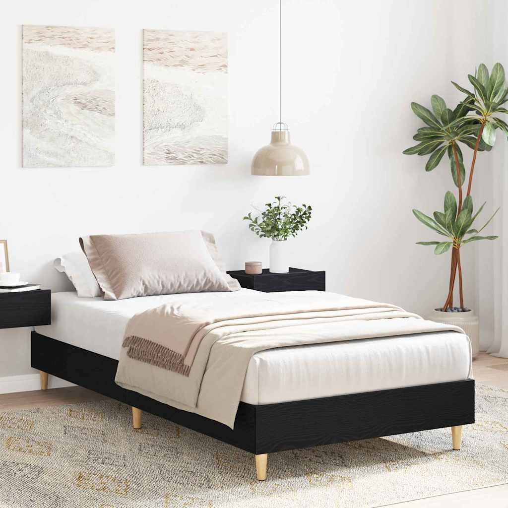 Struttura del letto Rovere Nero 193 x 78 x 25 cm