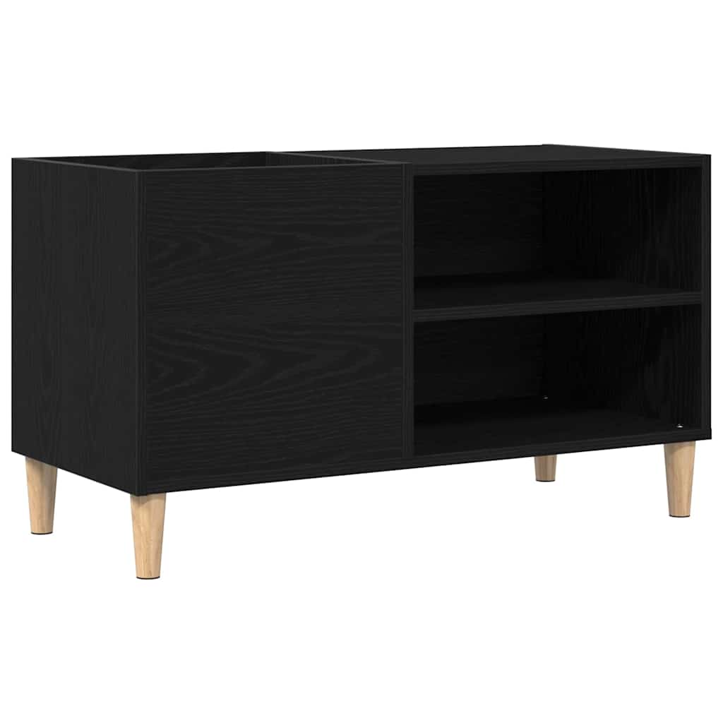 Mobile porta vinili Rovere nero 84,5 x 38 x 48 cm