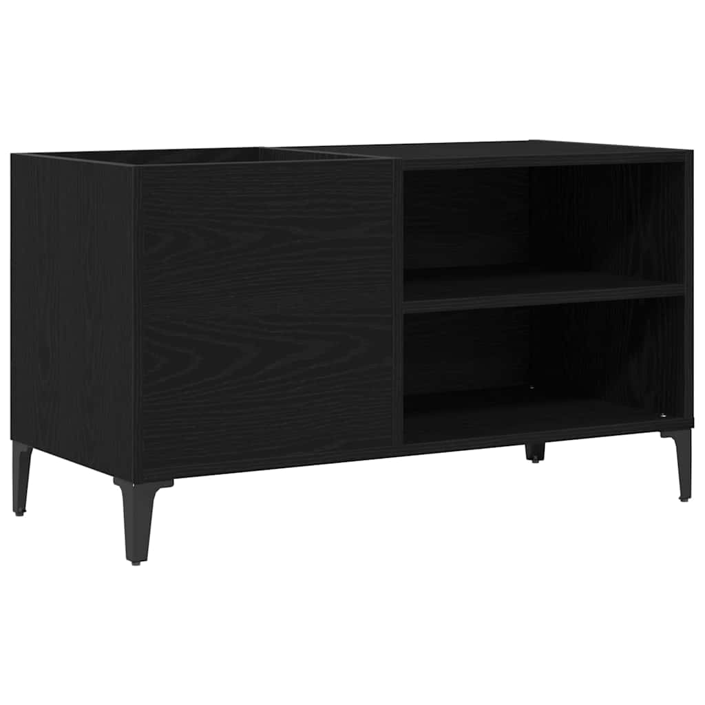 Mobile porta vinili Rovere nero 84,5 x 38 x 48 cm