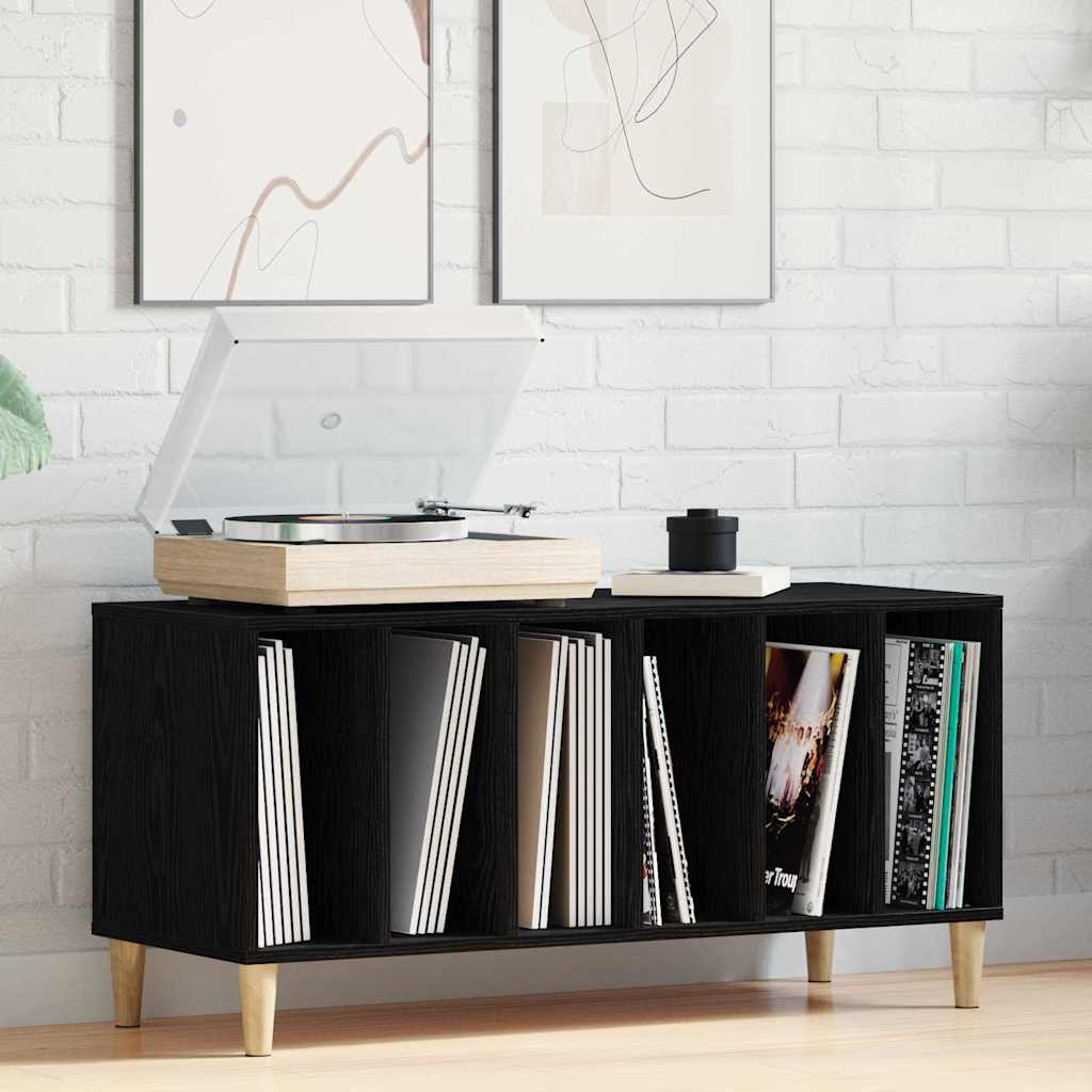 Mobile porta vinili Rovere Nero 100 x 38 x 48 cm