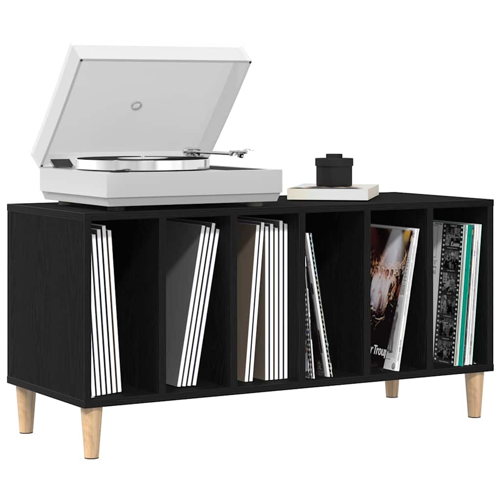 Mobile porta vinili Rovere Nero 100 x 38 x 48 cm