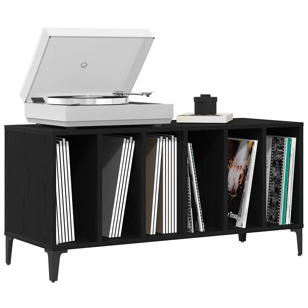 Mobile porta vinili Rovere Nero 100 x 38 x 48 cm