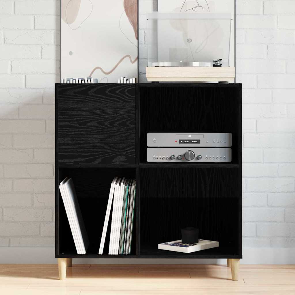 Mobile porta vinili Rovere Nero 84,5 x 38 x 89 cm
