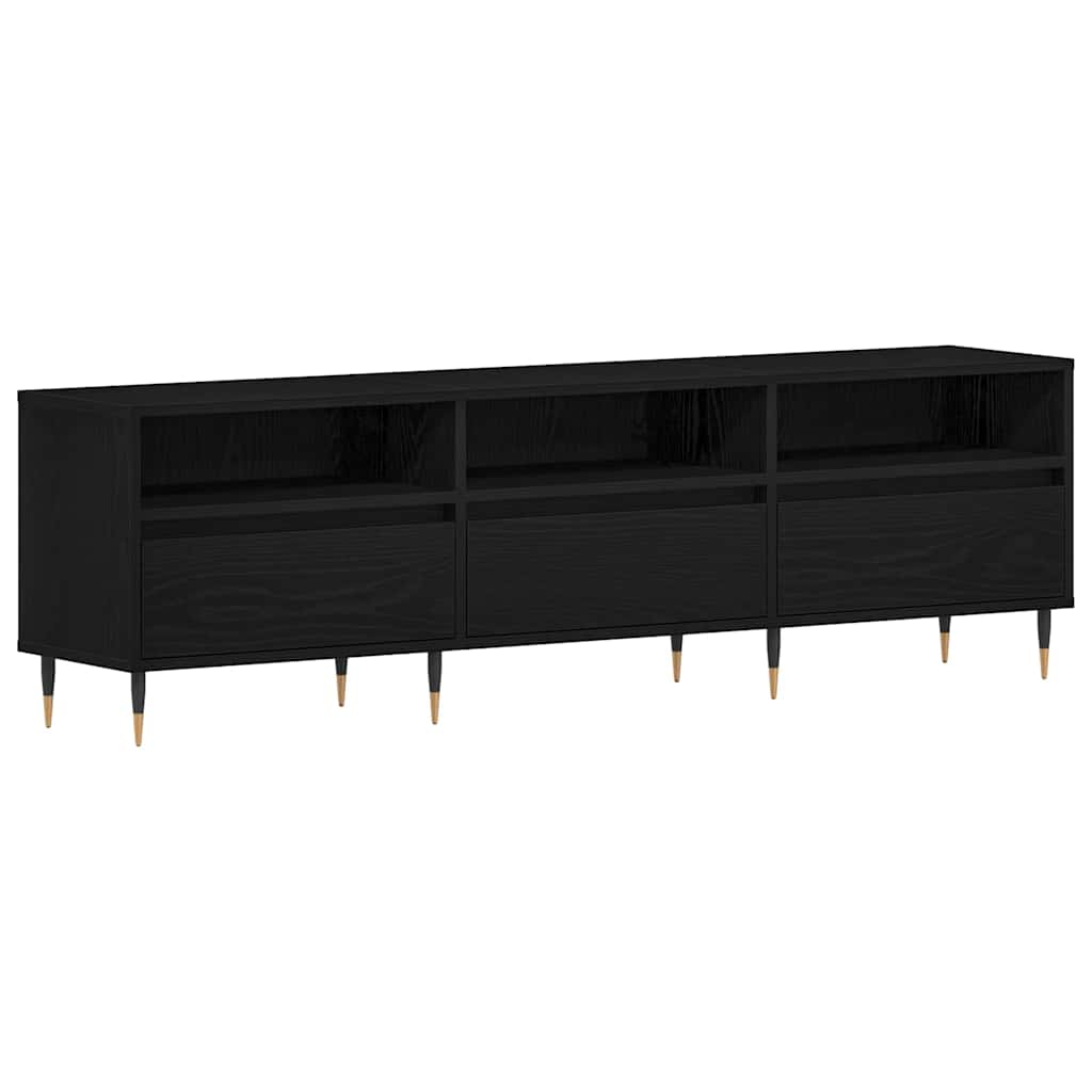 Mobile TV Rovere nero 150 x 30 x 44,5 cm Legno multistrato