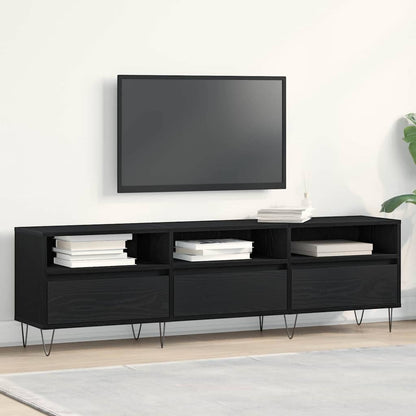 Mobile TV Rovere nero 150 x 30 x 44,5 cm Legno multistrato