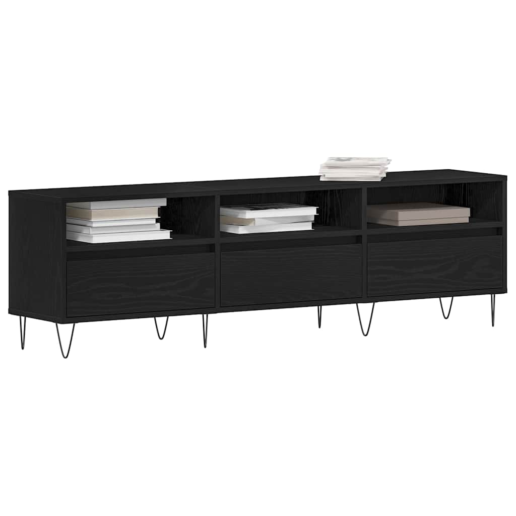 Mobile TV Rovere nero 150 x 30 x 44,5 cm Legno multistrato