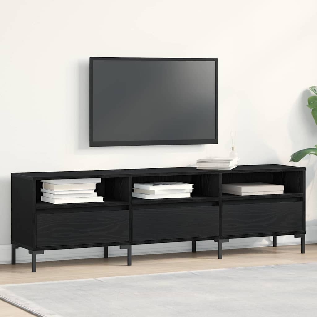 Mobile TV Rovere nero 150 x 30 x 44,5 cm Legno multistrato