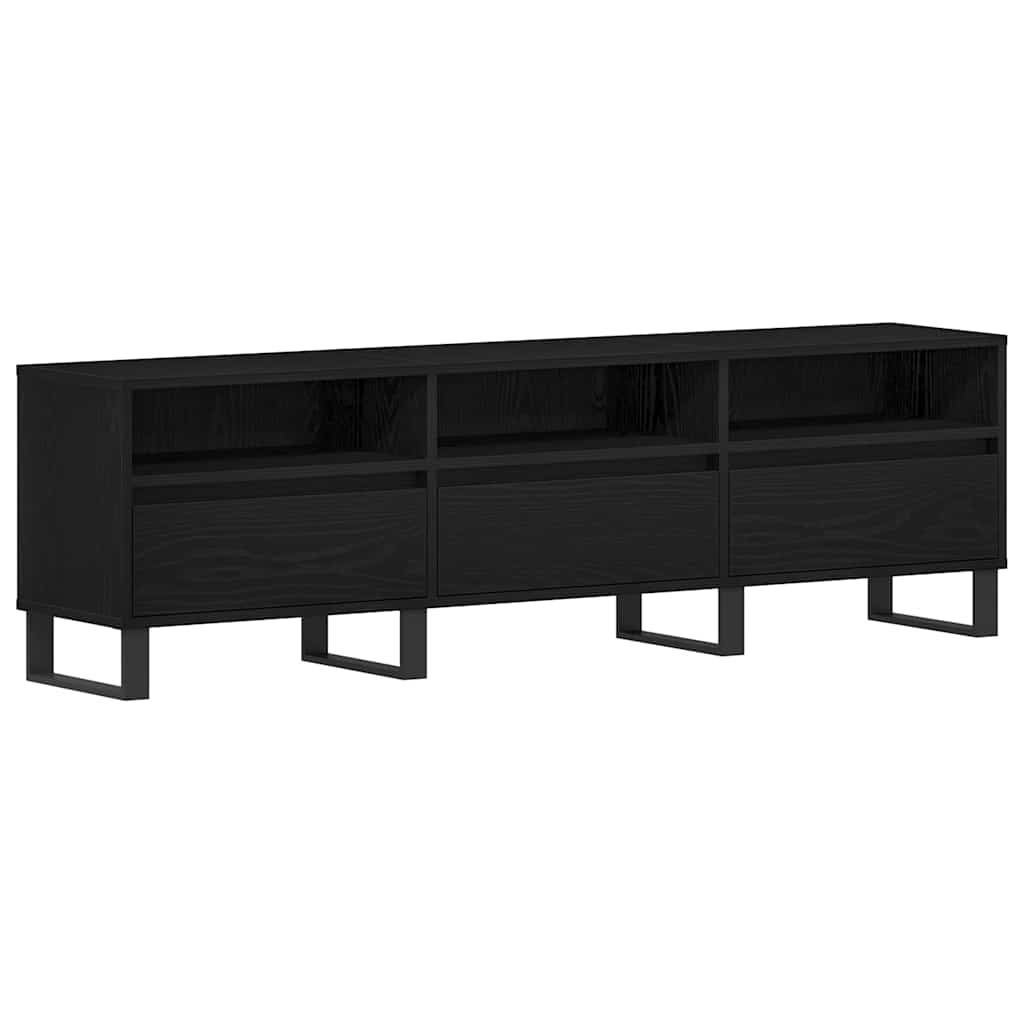 Mobile TV Rovere Nero 150 x 30 x 44,5 cm Legno multistrato