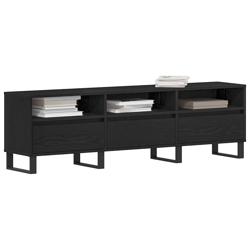 Mobile TV Rovere nero 150 x 30 x 44,5 cm Legno multistrato