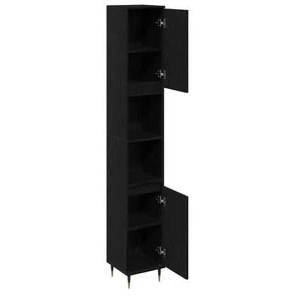 Mobile da Bagno Rovere Nero 30 x 30 x 190 cm Legno multistrato