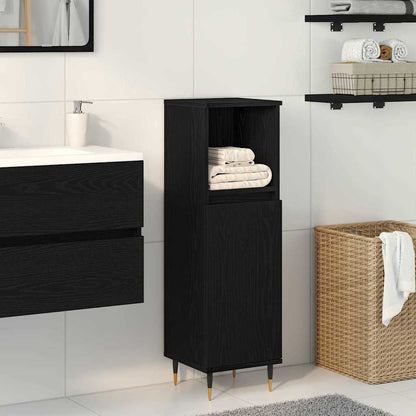 Mobile da Bagno Rovere Nero 30 x 30 x 100 cm Legno multistrato