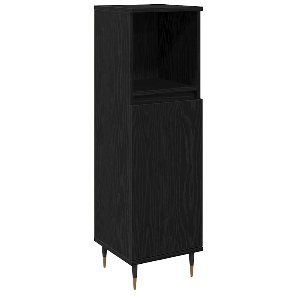 Mobile da Bagno Rovere Nero 30 x 30 x 100 cm Legno multistrato