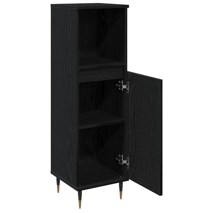 Mobile da Bagno Rovere Nero 30 x 30 x 100 cm Legno multistrato