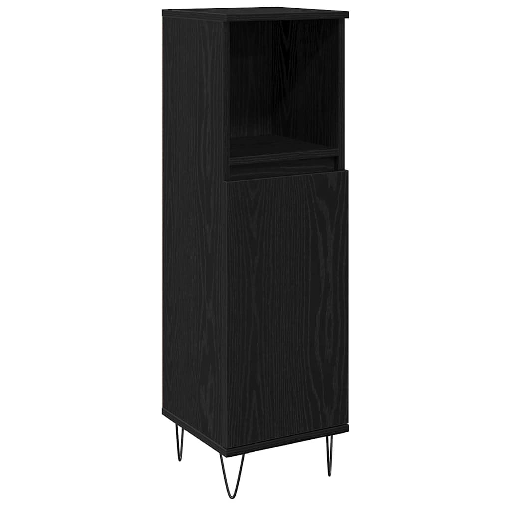 Mobile da Bagno Rovere Nero 30 x 30 x 100 cm Legno multistrato