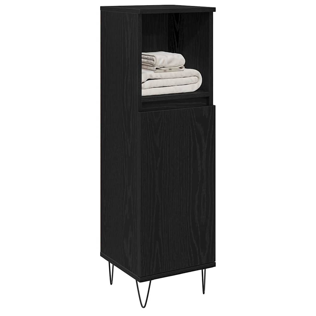 Mobile da Bagno Rovere Nero 30 x 30 x 100 cm Legno multistrato
