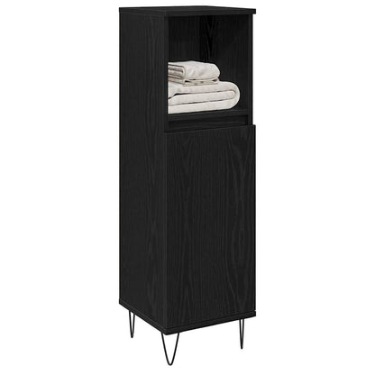 Mobile da Bagno Rovere Nero 30 x 30 x 100 cm Legno multistrato