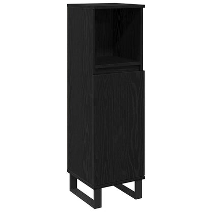 Mobile da Bagno Rovere Nero 30 x 30 x 100 cm Legno multistrato