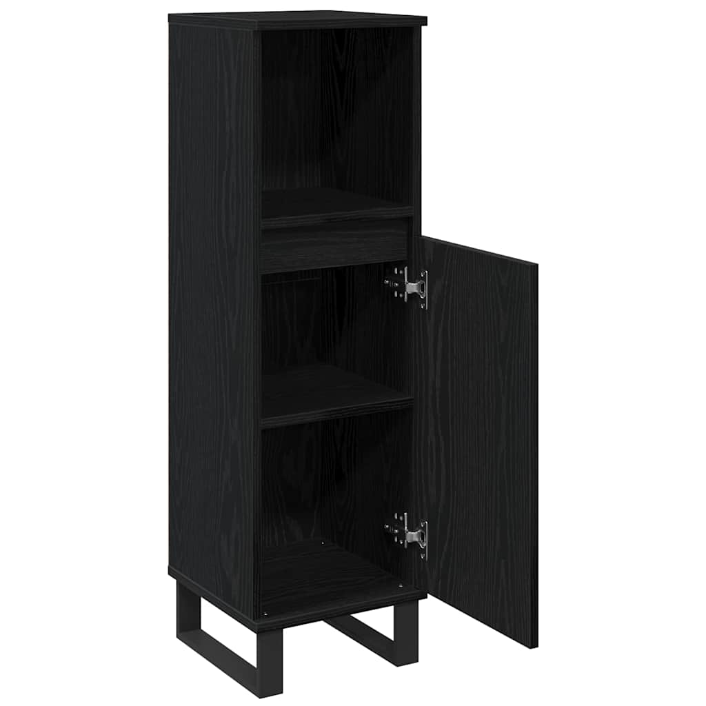 Mobile da Bagno Rovere Nero 30 x 30 x 100 cm Legno multistrato