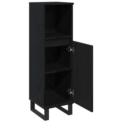 Mobile da Bagno Rovere Nero 30 x 30 x 100 cm Legno multistrato