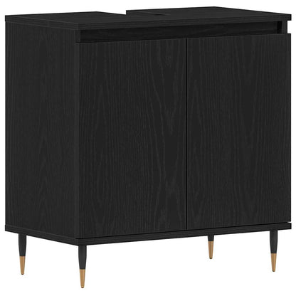 Armadio per Lavabo da Bagno Rovere Nero 58 x 33 x 60 cm