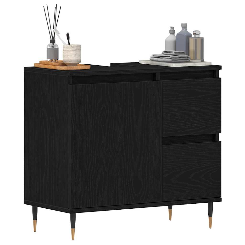 Mobile da Bagno Rovere Nero 65 x 33 x 60 cm Legno multistrato