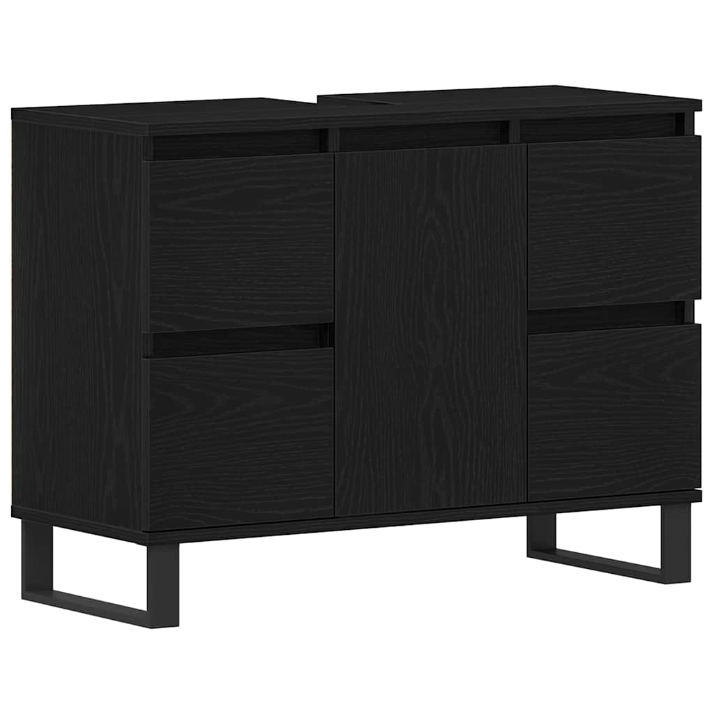 Mobile da Bagno Rovere Nero 80 x 33 x 60 cm Legno multistrato