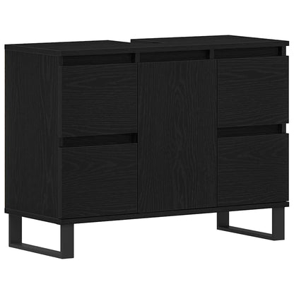 Mobile da Bagno Rovere Nero 80 x 33 x 60 cm Legno multistrato