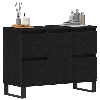Mobile da Bagno Rovere Nero 80 x 33 x 60 cm Legno multistrato