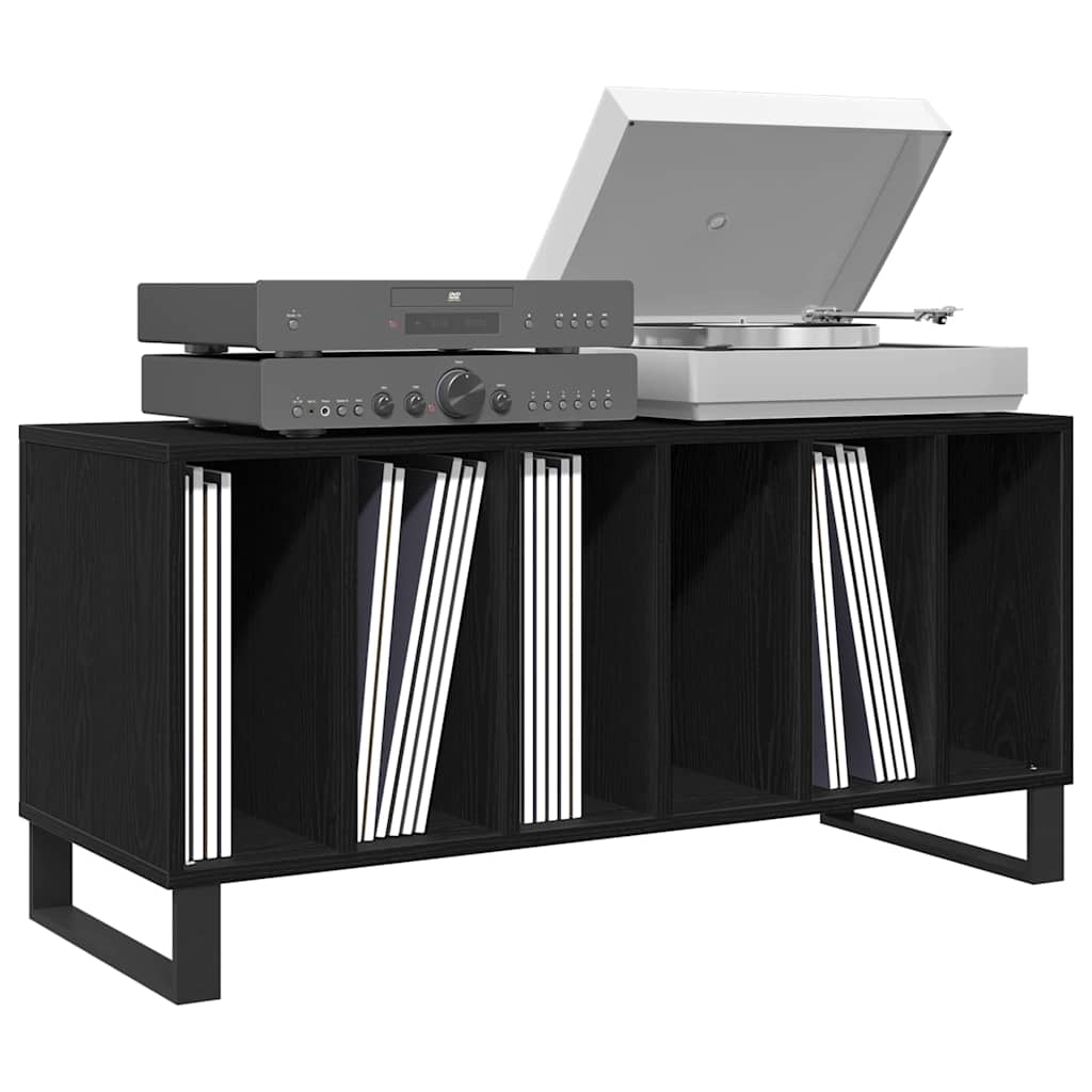 Mobile porta vinili Rovere Nero 100 x 38 x 48 cm