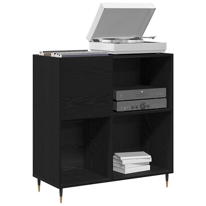 Mobile porta vinili con lo scaffale Rovere Nero 85 x 38 x 89 cm