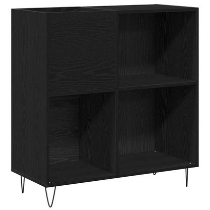 Mobile porta vinili con lo scaffale Rovere Nero 85 x 38 x 89 cm