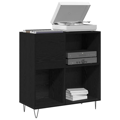 Mobile porta vinili con lo scaffale Rovere Nero 85 x 38 x 89 cm
