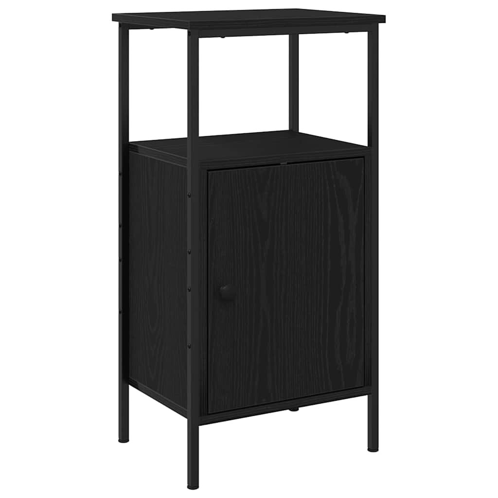 Armadio da Notte Rovere Nero 41 x 31 x 80 cm Legno multistrato