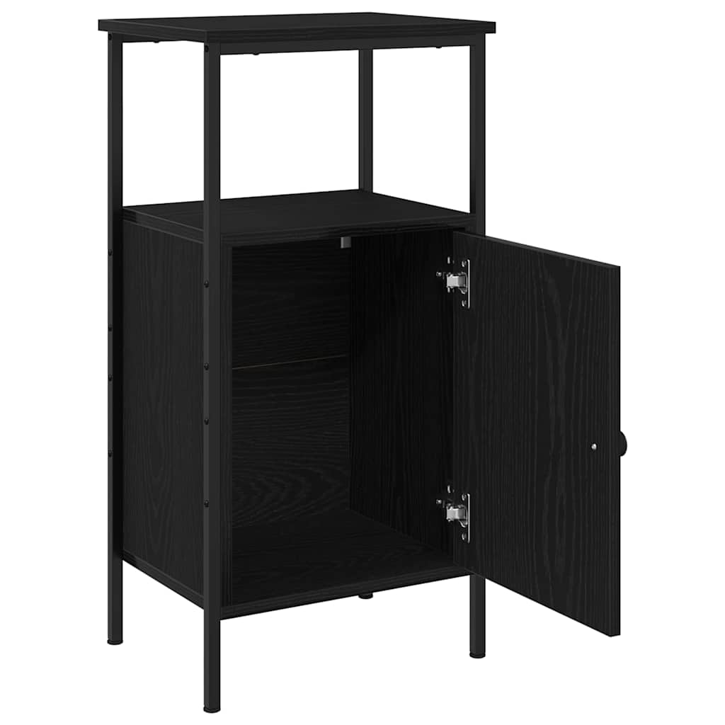 Armadio da Notte Rovere Nero 41 x 31 x 80 cm Legno multistrato