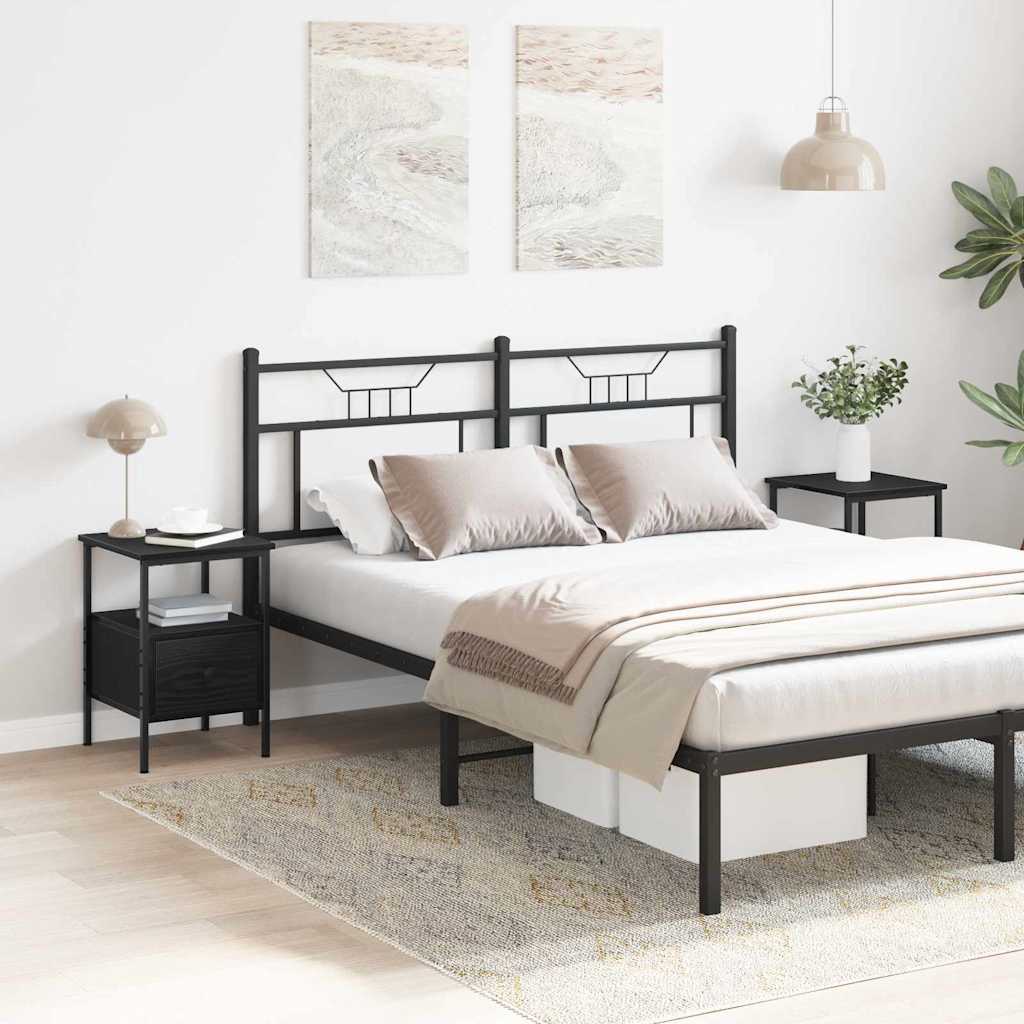 Armadio da Notte con cassetto 2 pcs Rovere Nero 34 x 36 x 50 cm