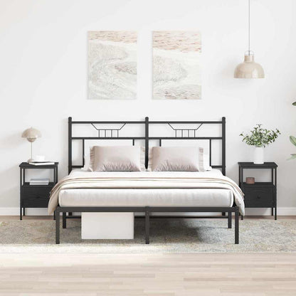 Armadio da Notte con cassetto 2 pcs Rovere Nero 34 x 36 x 50 cm
